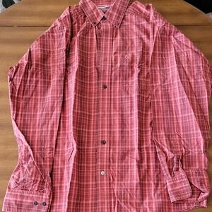 Ariat Men's Casual Red Plaid Button Down Shirt